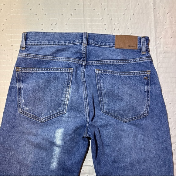 Madewell Dean Easy Straight Jeans Size 25 Distressed Raw Hem - Picture 5 of 10